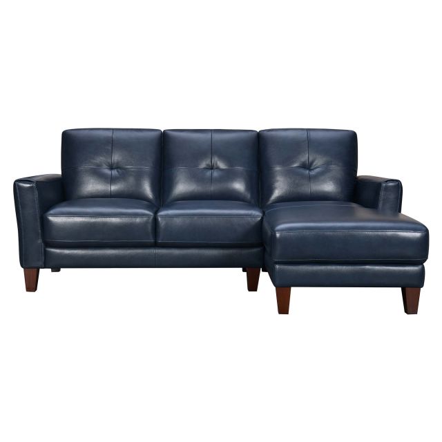 Midnight blue leather sofa discount