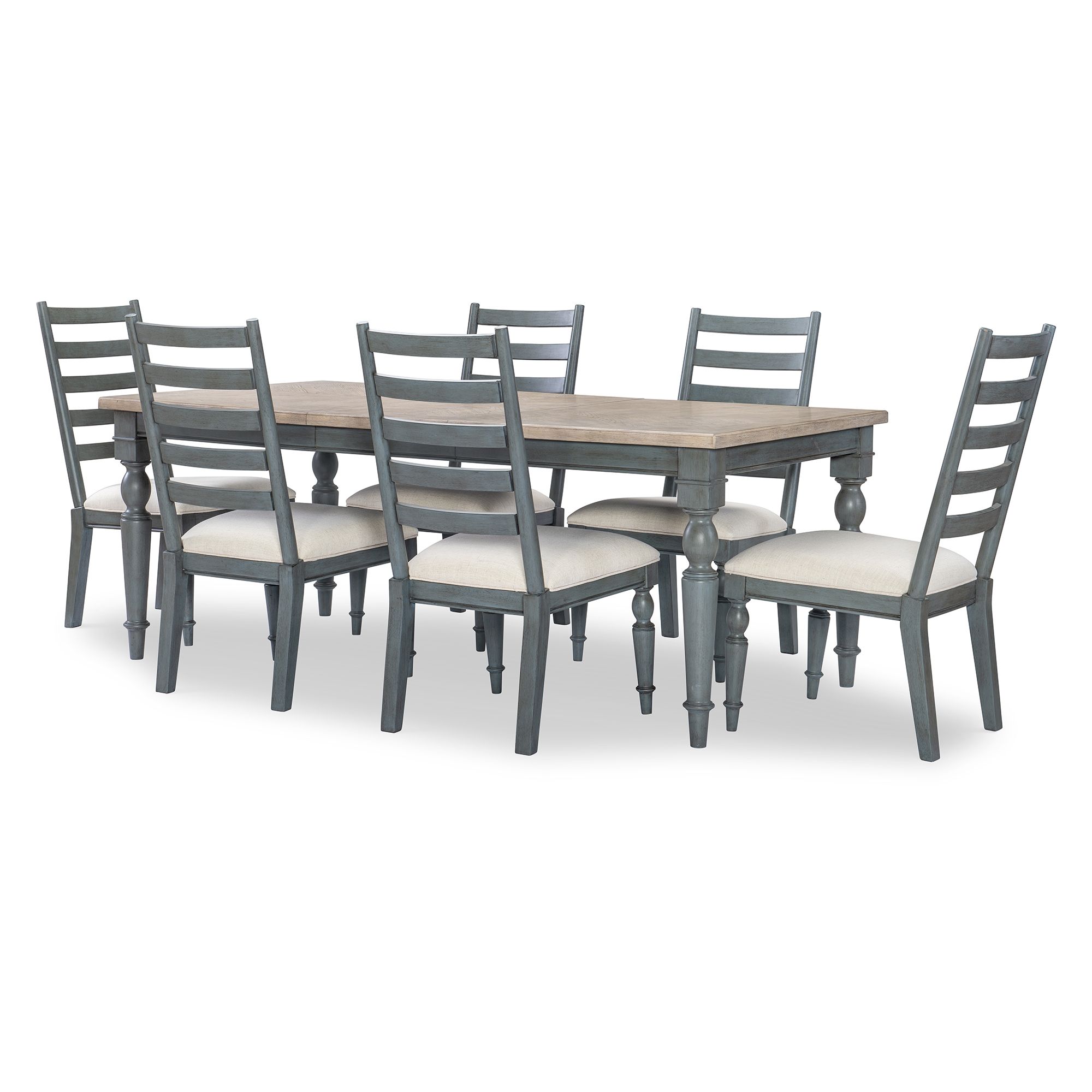 Poly Lumber Patio Furniture Set Including 1 Oval Table with 2 Ladderback Arm Chairs and 4 Side Chairs in Gray and Black Amish Made in USA 60 