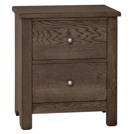 Front view of Fundamentals grey nightstand
