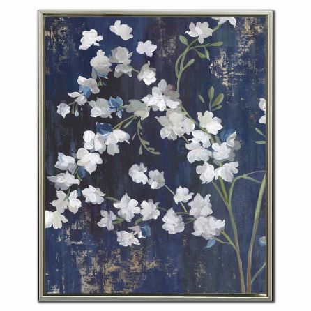 Navy Blossoms I Wall Art 24X30