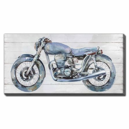 Blue Motorcycle Wall Art 28X55