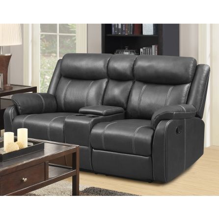 Domino Carbon Reclining Console Loveseat