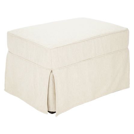 Front view of Natalie Slipcover Ottoman