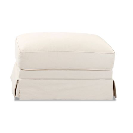 Front view of Jenny Slipcover Ottoman