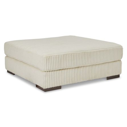 Front view of Lindyn Ivory Oversized Accent Ottoman