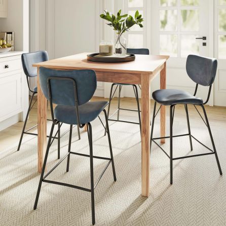 Urban Archive 5 Piece Dining Set (Counter Table with 4 Slate Stools)