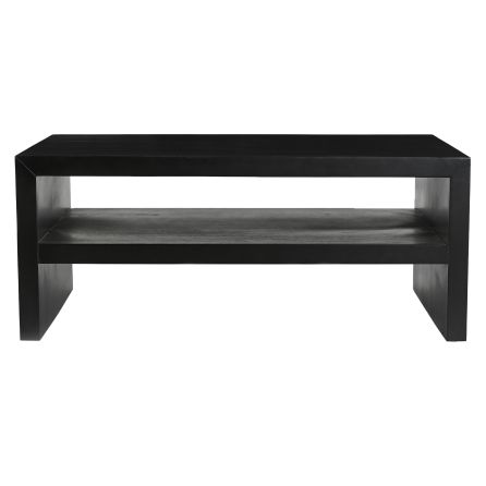 Front view of Dev Black Rectangular Cocktail Table
