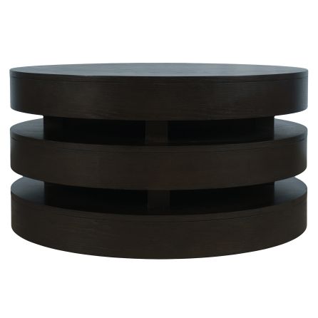 Front view of Brix Espresso Round Cocktail Table