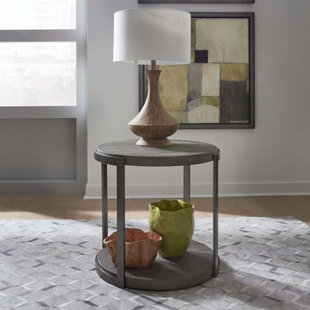 Front view of Modern View end table in home