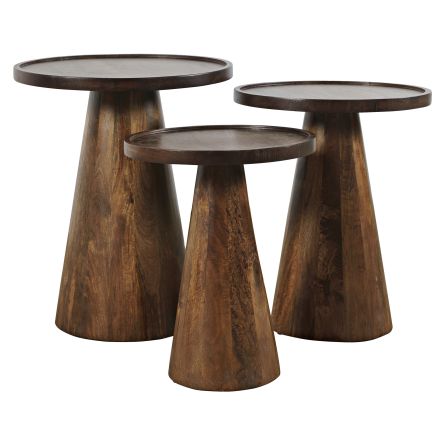 Front view of Knox Mango 3 piece accent tables
