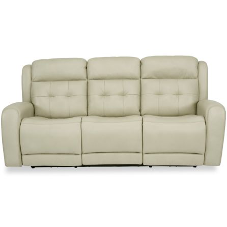 Grant Linen Power Headrest Reclining Sofa with Drop Down Table
