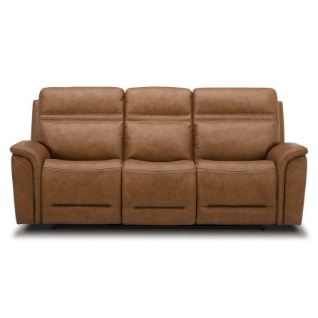 Front view of Cooper Camel Zero Gravity Power Headrest Reclining Sofa with Power Lumbar