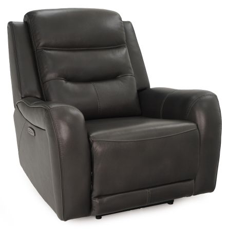 Side view of Cally charcoal recliner