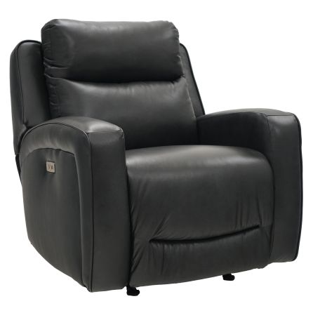 Front view of Cape Cod Power Headrest Leather Rocker Recliner