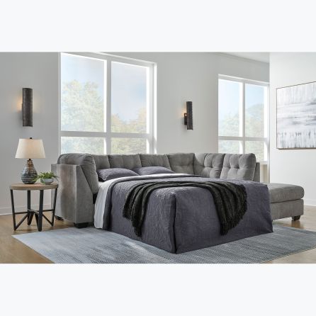 Front view of Marleton Gray 2 Piece Sleeper Sectional