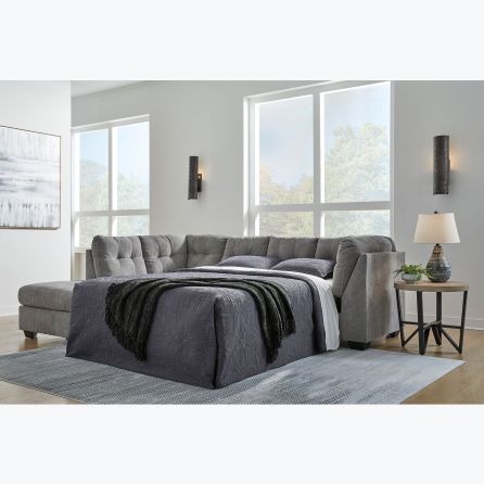 Front view of Marleton Gray 2 Piece Sleeper Sectional