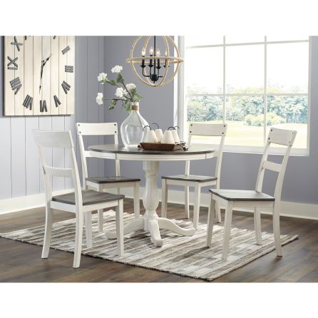 Nelling Two-Tone 5 Piece Dinette Set (Round Table with 4 Side Chairs)