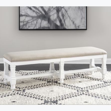 Essex White Upholstered Bench