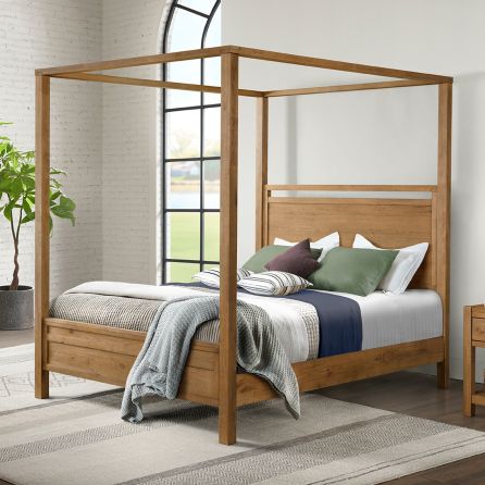 Front view of Boho Canopy bed