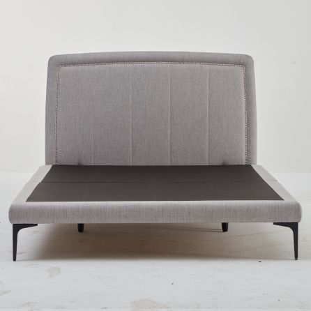 Spencer Light Grey Upholstered Platform Bed