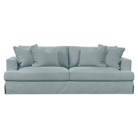 Newport Light Blue Slipcover Sofa