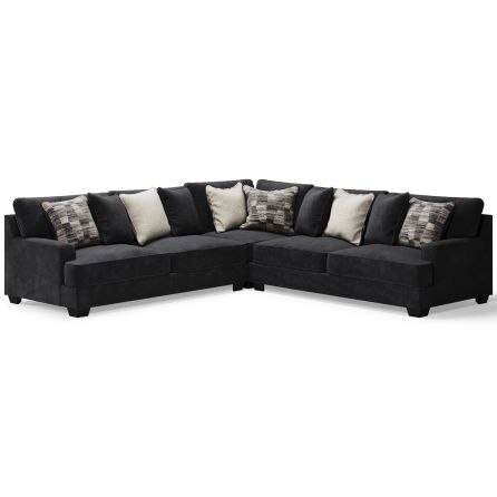 Rawcliffe Charcoal 3 Piece Sectional