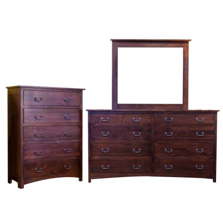 Amish Treasure Bedroom Dresser, Mirror, Chest