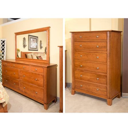 Amish Metropolitan Bedroom Dresser, Mirror, Chest
