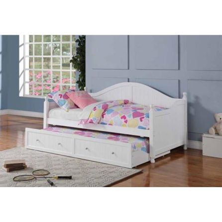 Elevations Coastal White Twin Daybed with Trundle