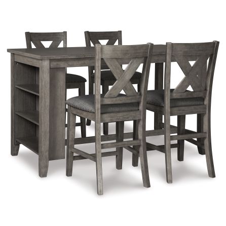 Caitbrook 5 Piece Dinette Set (Table with 4 Counter Stools)
