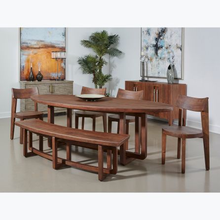 Arcadia Modern 6 Piece Dining Set (Table with 4 Side Chairs and Bench)