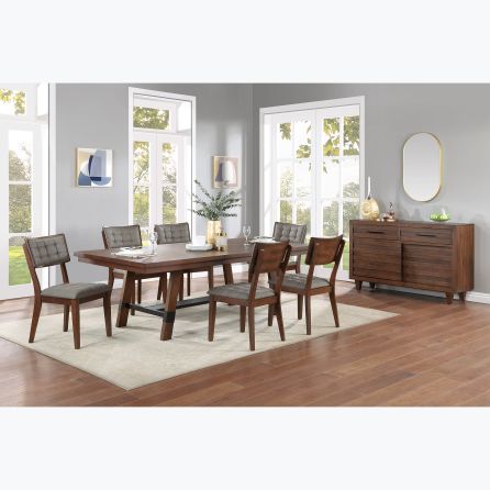 Nordic 7 Piece Dining Set (Table with 6 Side Chairs)