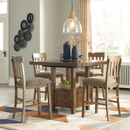 Flaybern 5 Piece Counter Set (Counter Table with 4 Stools)