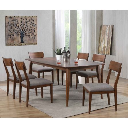 Mid-Century 7 Piece Dining Set (Rectangular Table with 6 Side Chairs)