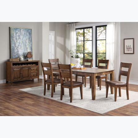 Nutmeg Mango 7 Piece Dining Set (Table with 6 Side Chairs)