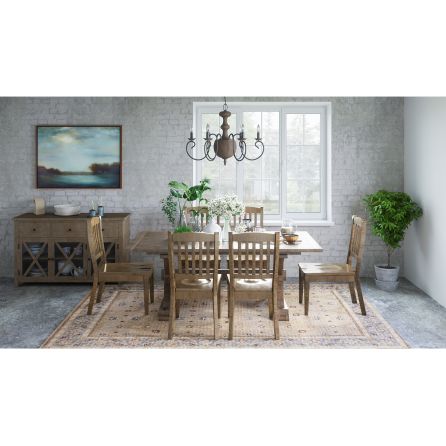 Carlyle Crossing 7 Piece Dining Set (Rectangular Table with 6 Slatback Side Chairs)
