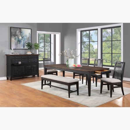 Lakeside 6 Piece Dining Set (Table with 4 Side Chairs and Bench)