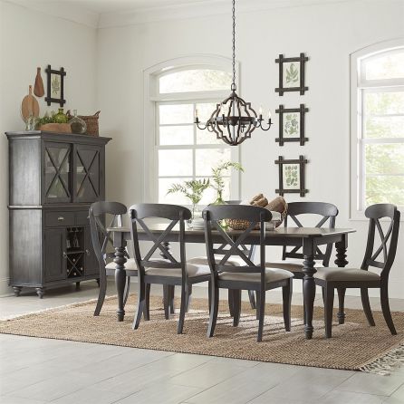 Ocean Isle 7 Piece Dinette Set (Table with 6 Side Chairs)