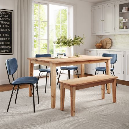 Urban Archive 6 Piece Dining Set (Rectangular Table with 4 Slate Side Chairs and Bench)