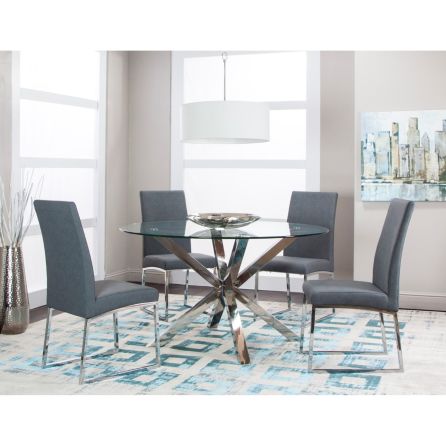 Classic 54 Inch Round Glass Dinette Table