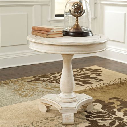 Mirimyn Round Accent Table - White - (Set of 1) - T505-106 by Ashley Furniture Signature Design