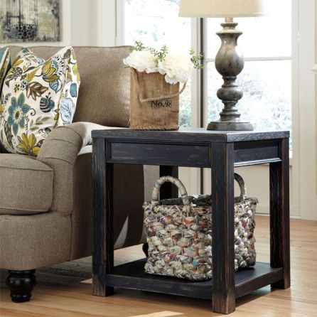 Gavelston Square End Table - Black - (Set of 1) - T732-2 by Ashley Furniture Signature Design