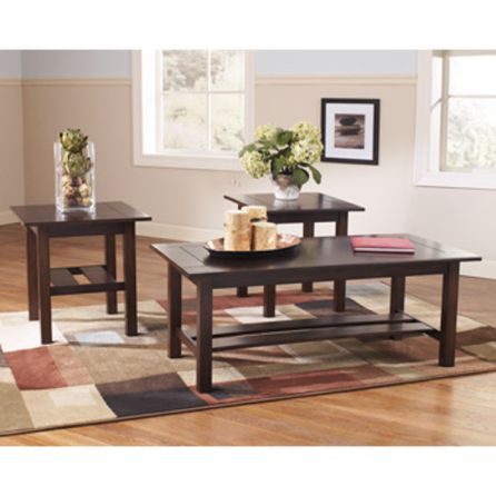 Lewis Occasional Table Set - Medium Brown - (Set of 3) - T309-13 by Ashley Furniture Signature Design