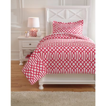 Loomis Twin Comforter Set - Fuchsia - (Set of 1) - Q758041T by Ashley Furniture Signature Design