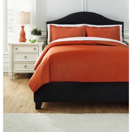 Raleda King Coverlet Set - Orange - (Set of 1) - Q496003K by Ashley Furniture Signature Design