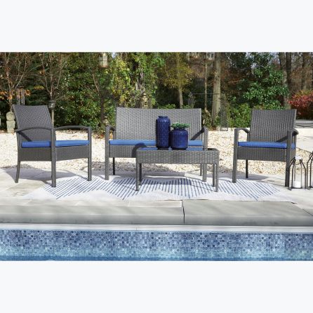Alina Set of 4 Loveseat, Chairs and Table