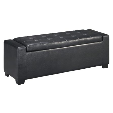 Morado Black Upholstered Storage Bench