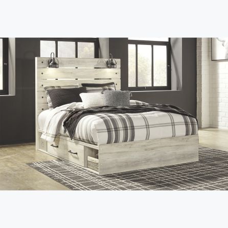 Cambeck Panel Bed with 1 Side Storage Drawer