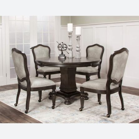 Faran Gray 5 Piece Game Table with 4 Chairs