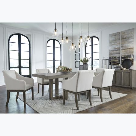 Anibecca 7 Piece Dining Set (Table with 6 Arm Chairs)